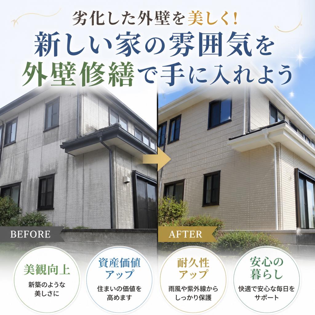 劣化した外壁を美しく！新しい家の雰囲気を外壁修繕で手に入れよう