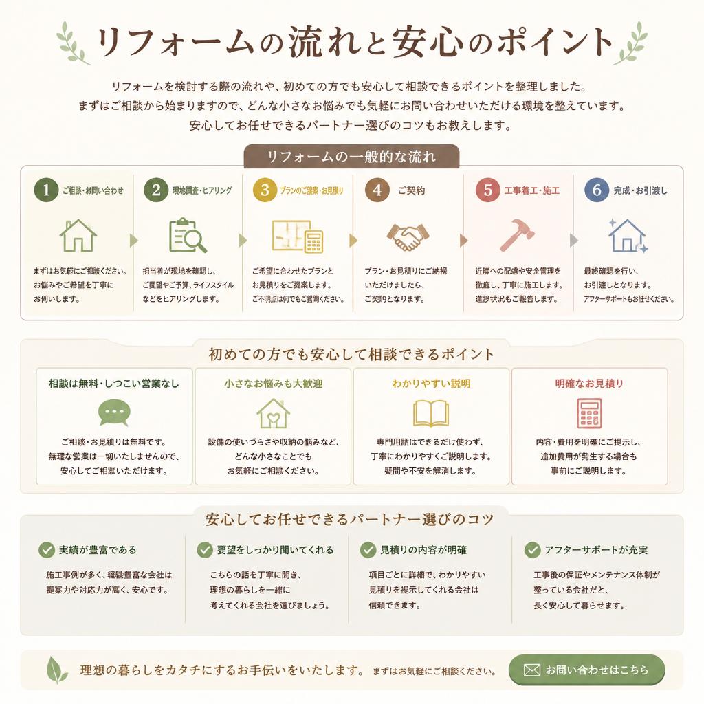 リフォームの流れと相談の進め方