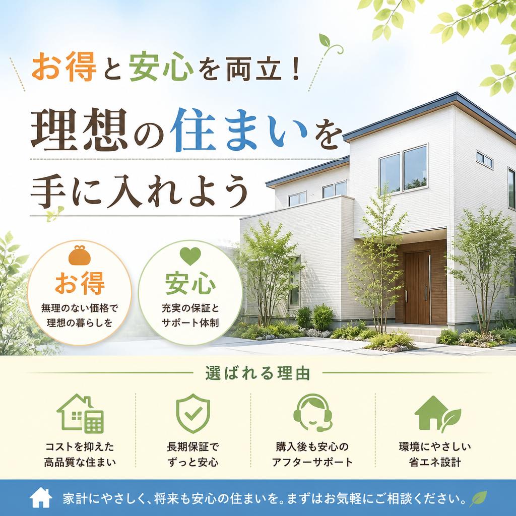 お得と安心を両立！理想の住まいを手に入れよう