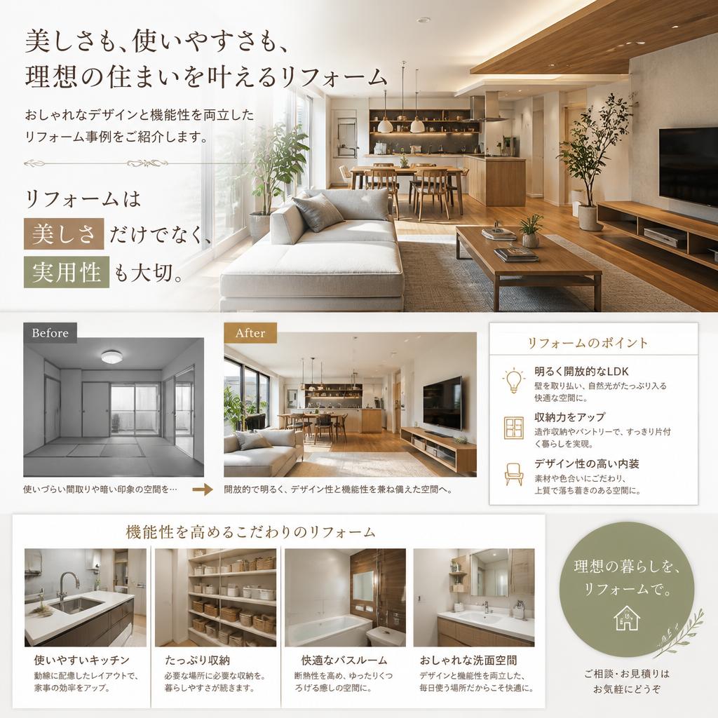 スタイリッシュで機能的なリフォーム