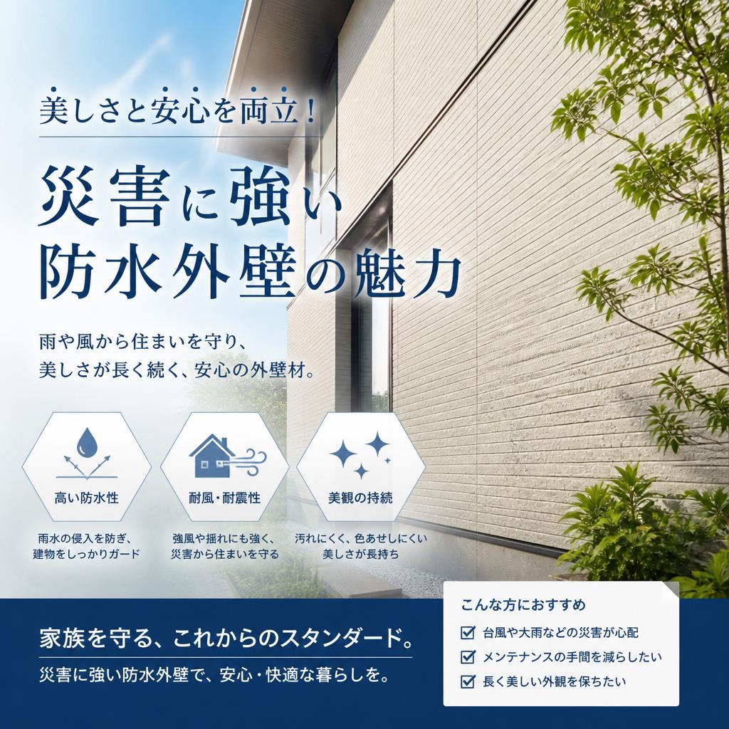 美しさと安心を両立！災害に強い防水外壁の魅力