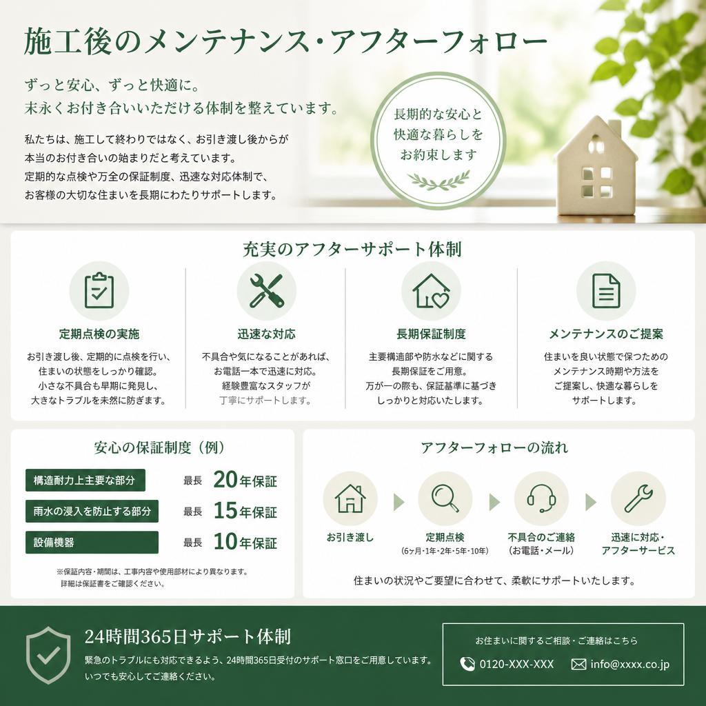 4. 施工後のアフターフォロー
