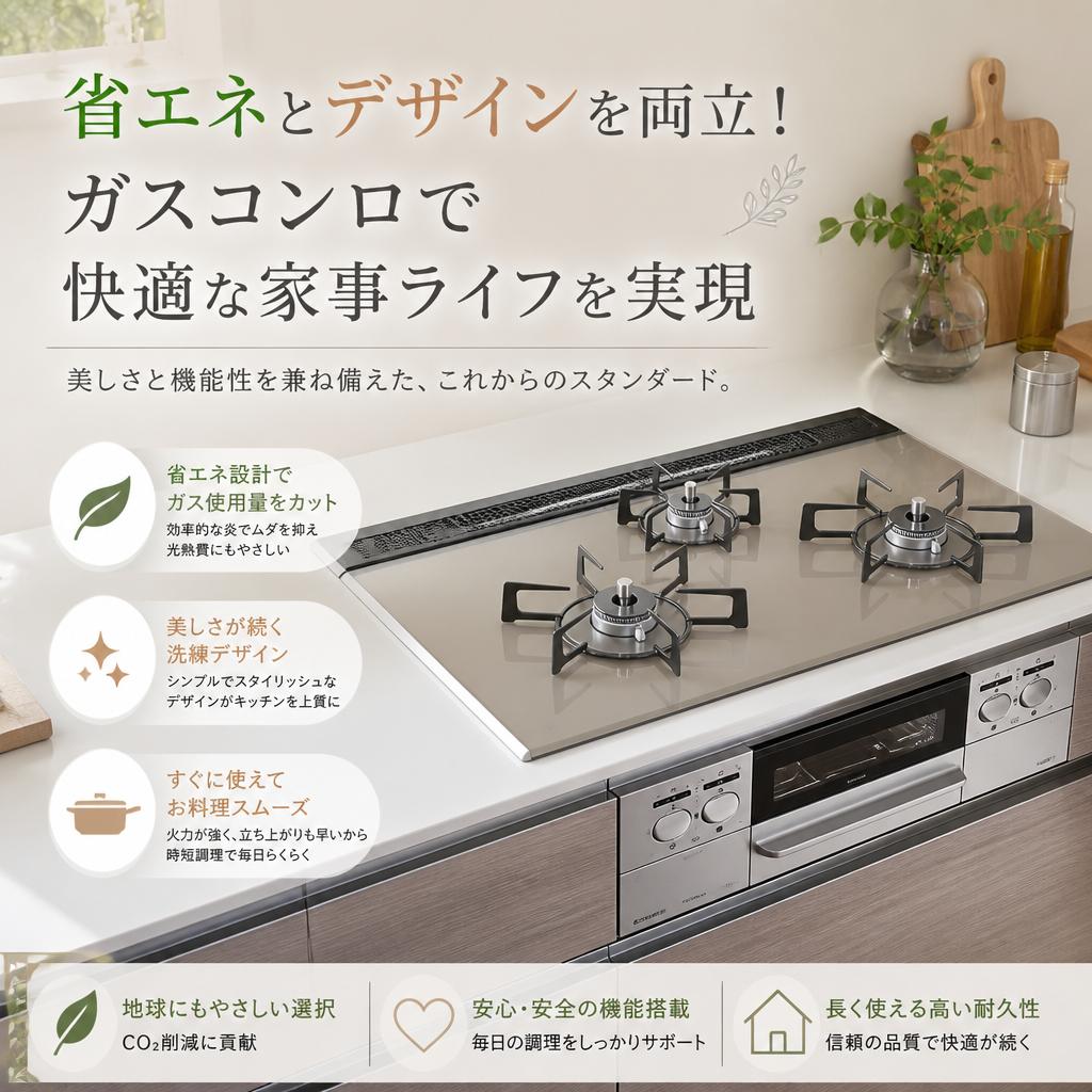 省エネとデザインを両立！ガスコンロで快適な家事ライフを実現