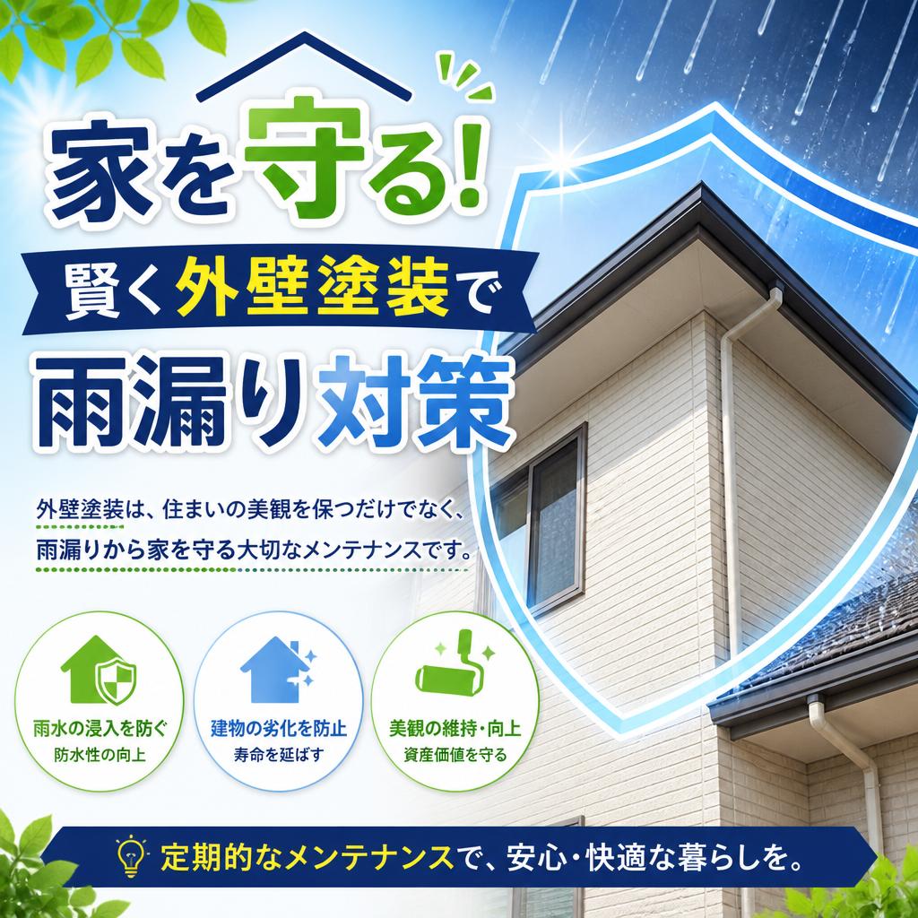 家を守る！賢く外壁塗装で雨漏り対策