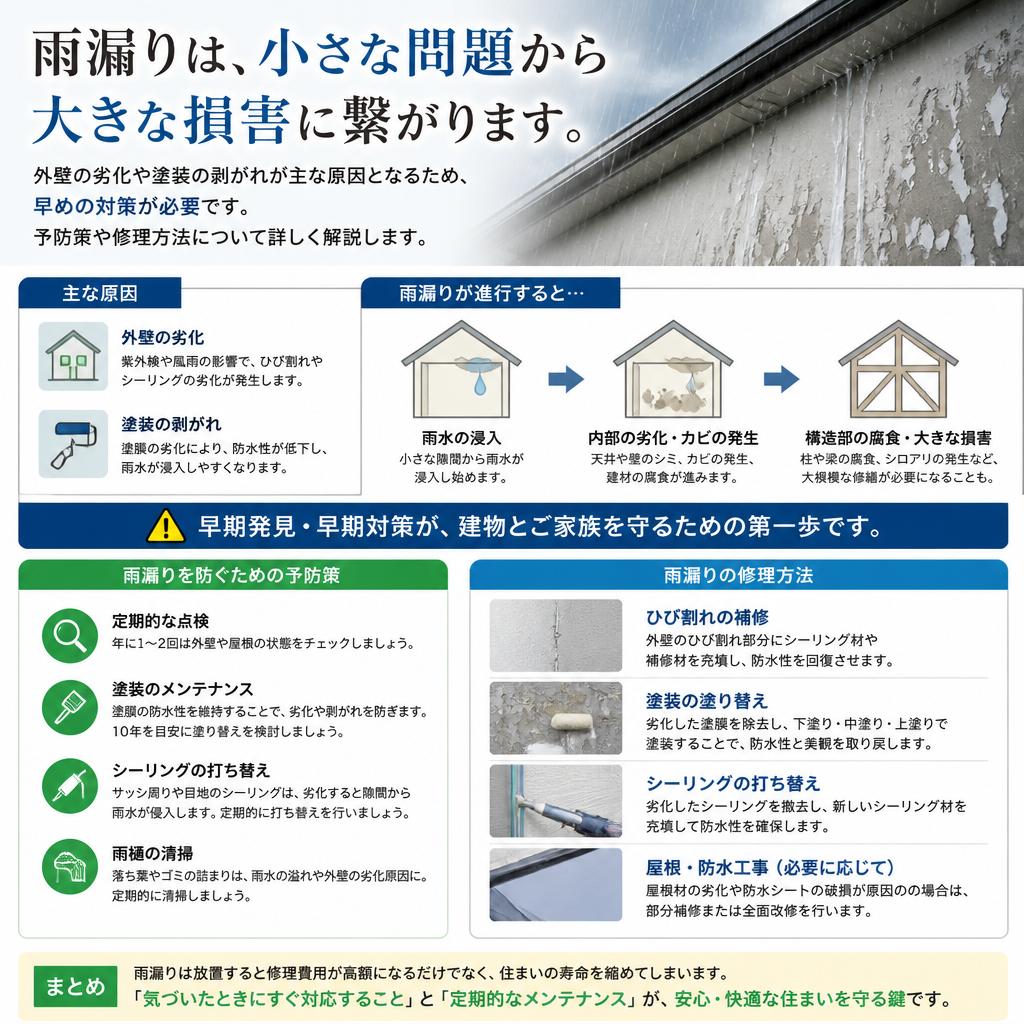 2. 雨漏りの原因とその対策