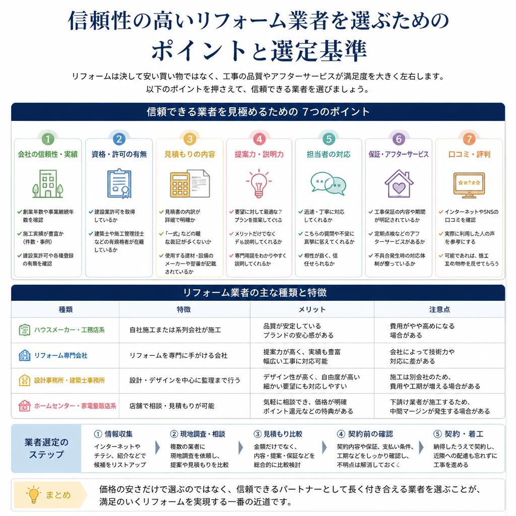 信頼できるリフォーム業者の選び方
