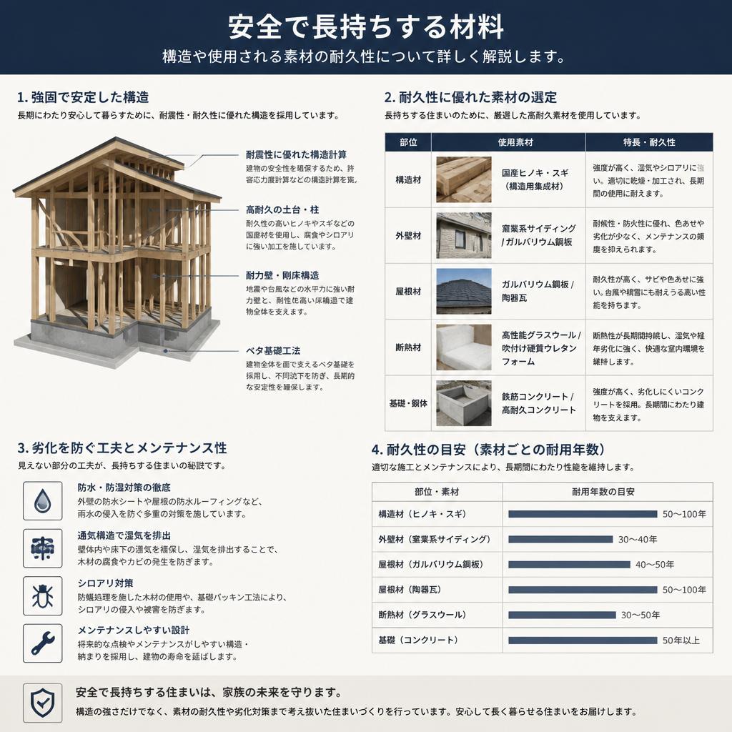 2. 耐久性に優れた材料を使用