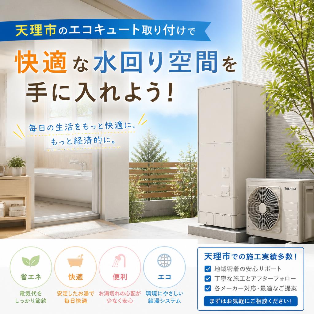 天理市のエコキュート取り付けで快適な水回り空間を手に入れよう！