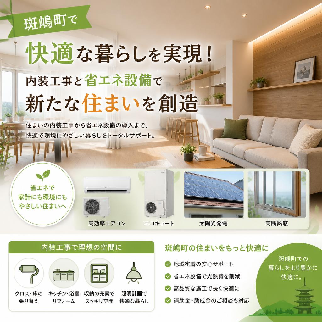 斑鳩町で快適な暮らしを実現！内装工事と省エネ設備で新たな住まいを創造