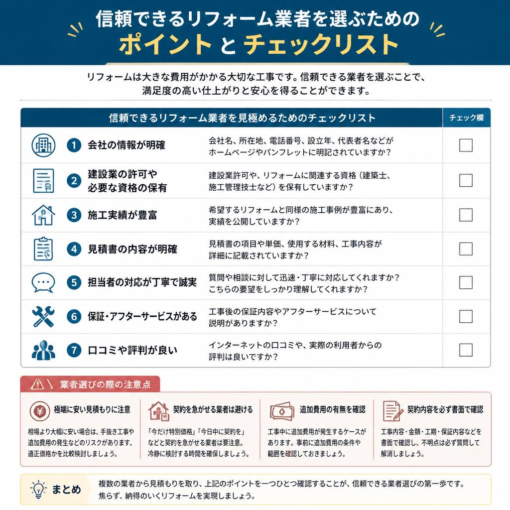 リフォーム業者選びの重要性