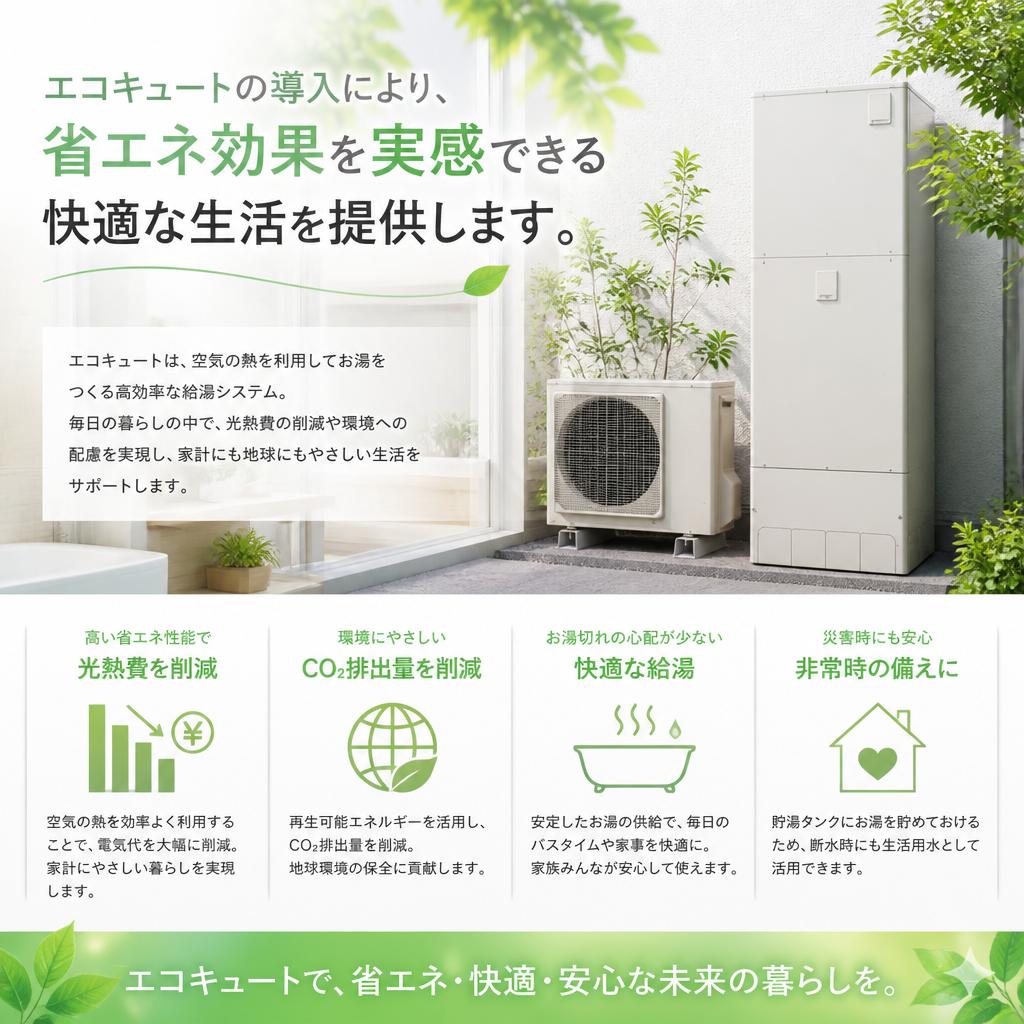 エコキュートで光熱費を削減！