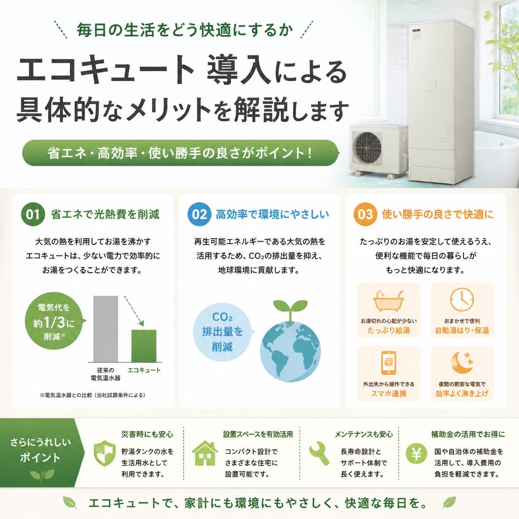 快適さを提供するエコキュートのメリット