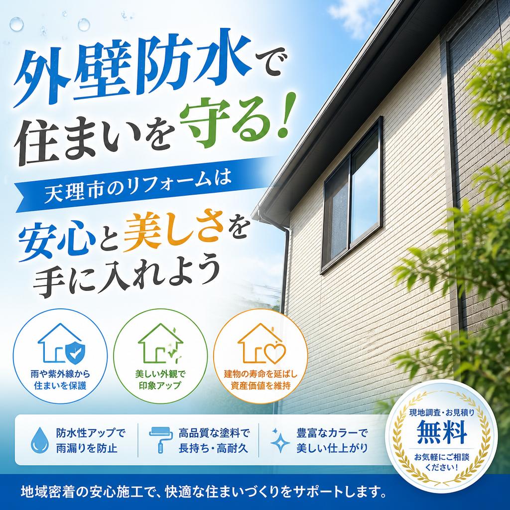 外壁防水で住まいを守る！天理市のリフォームは安心と美しさを手に入れよう