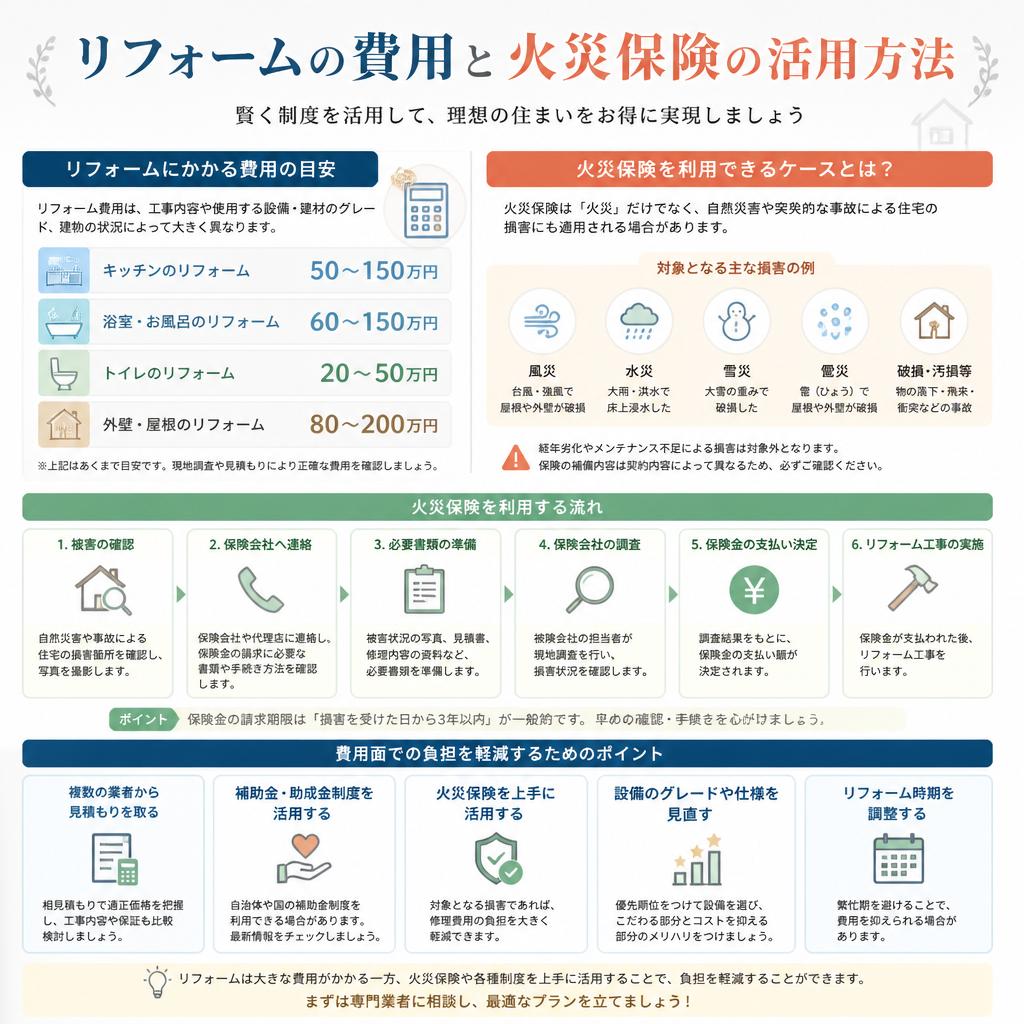 リフォームの費用と火災保険