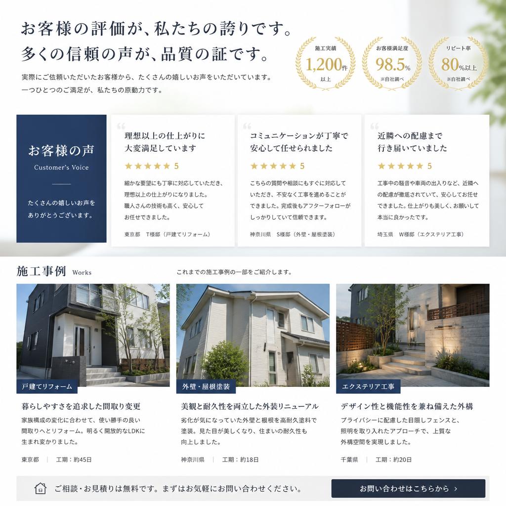 施工事例とお客様の声