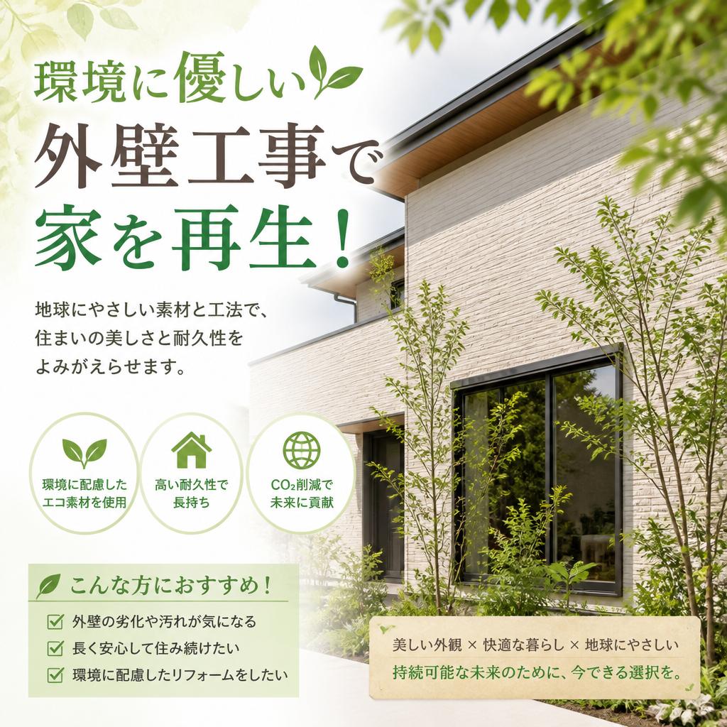 環境に優しい外壁工事で家を再生！