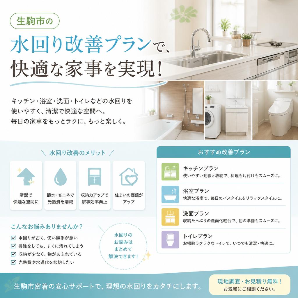生駒市の水回り改善プランで、快適な家事を実現！