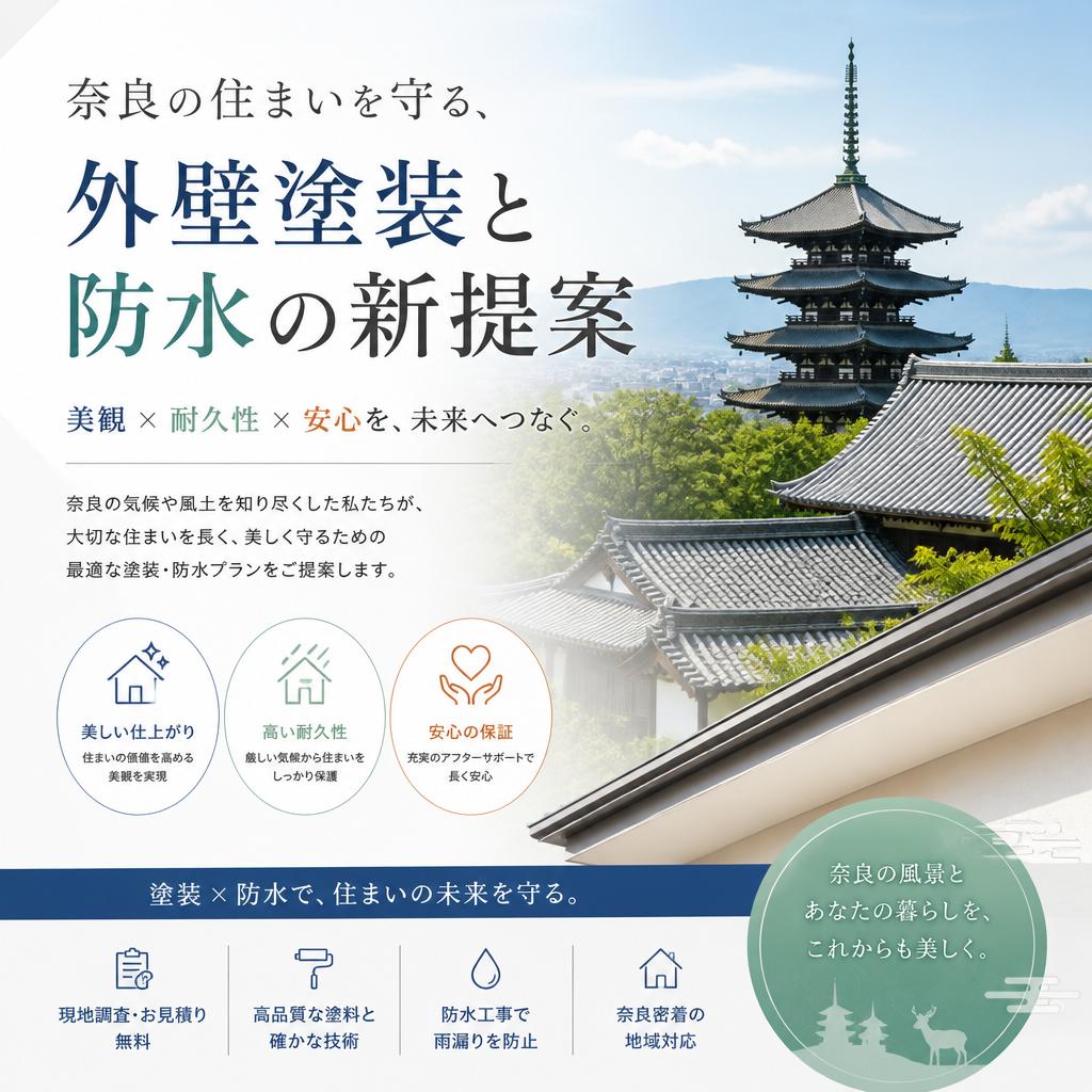 奈良の住まいを守る、外壁塗装と防水の新提案