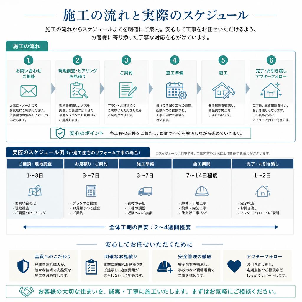 施工の流れとスケジュール