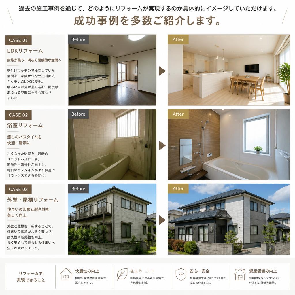 施工事例で具体的なイメージを
