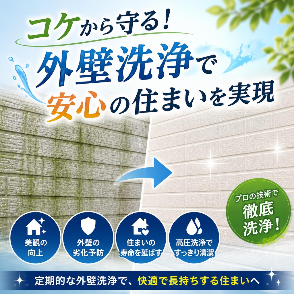 コケから守る！外壁洗浄で安心の住まいを実現