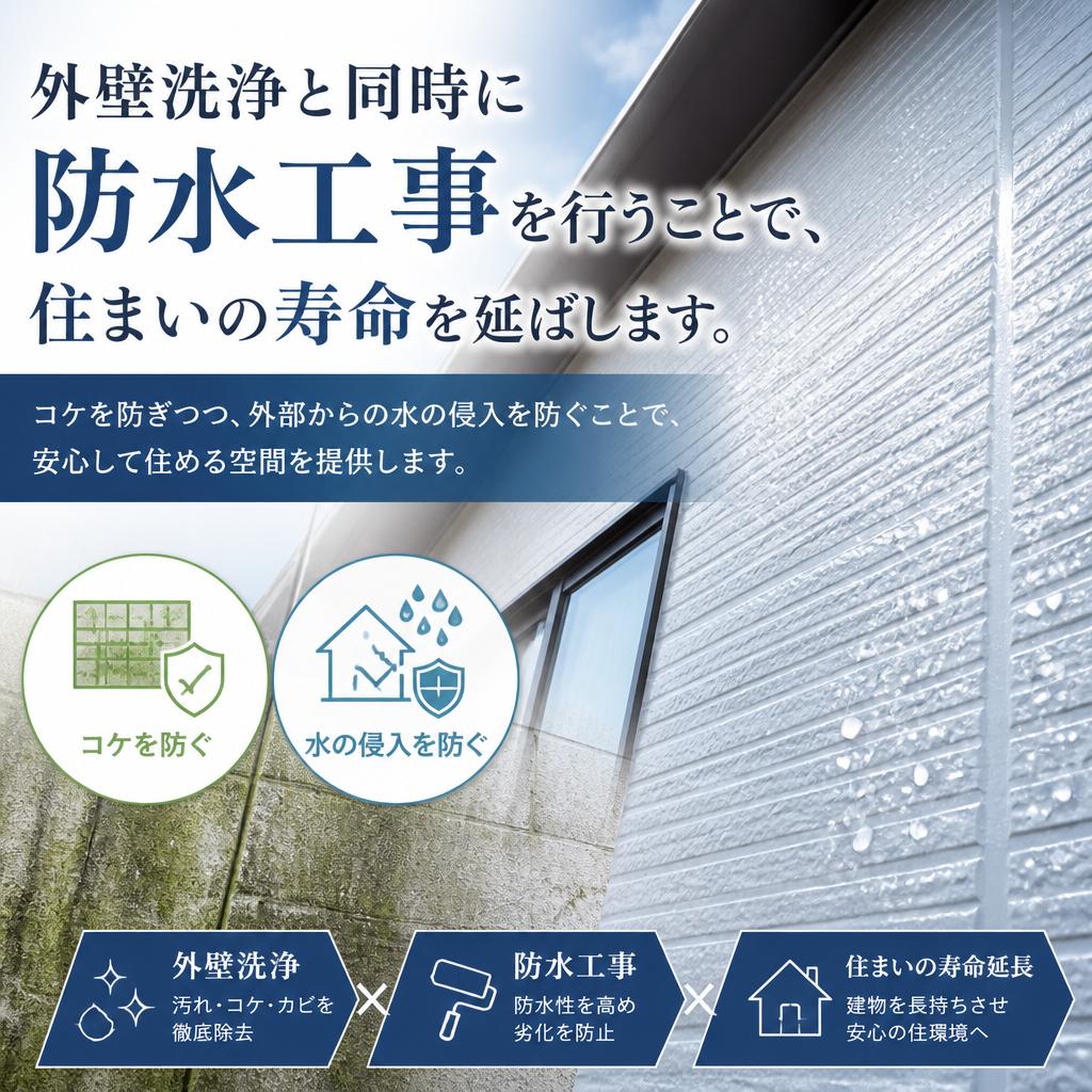 防水工事との併用