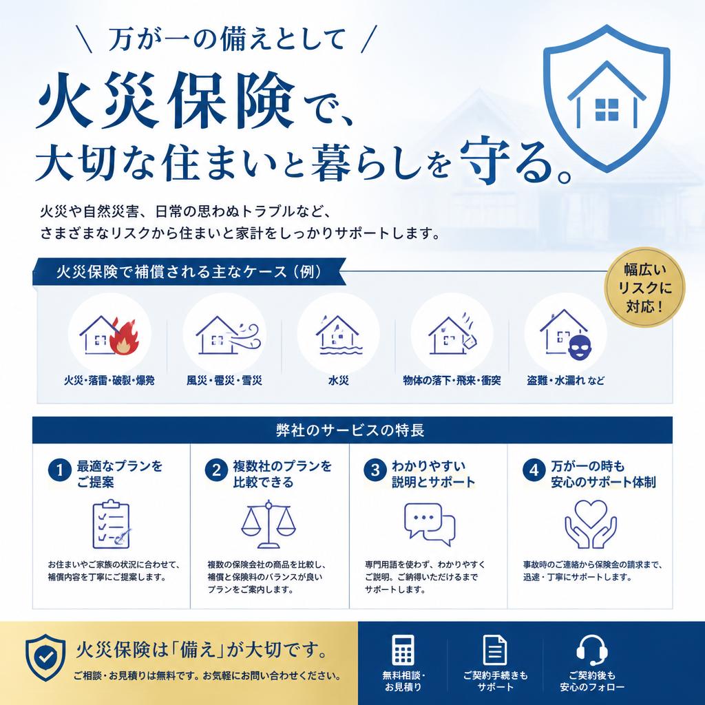 安全を考えた火災保険の受付