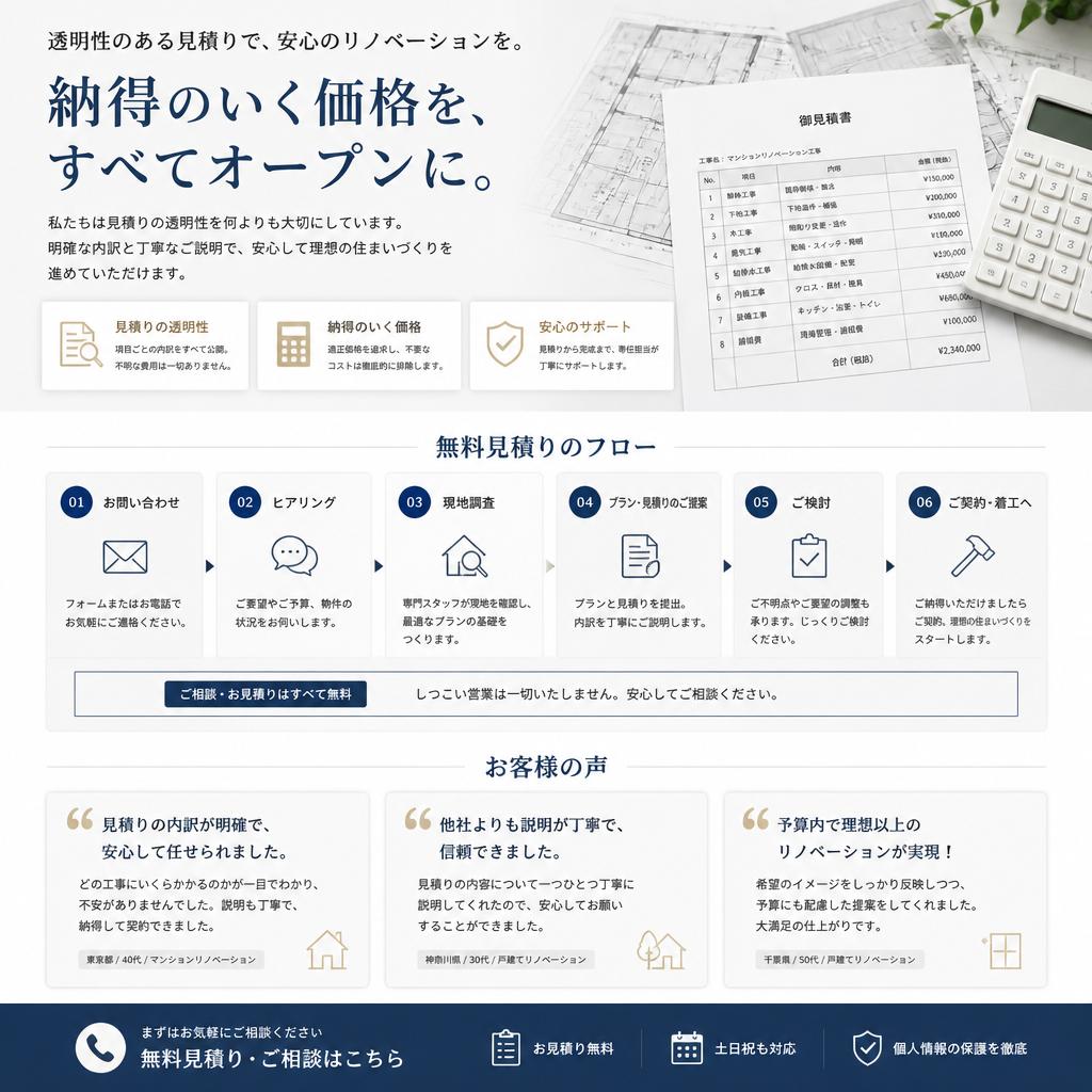 安心の見積りシステム