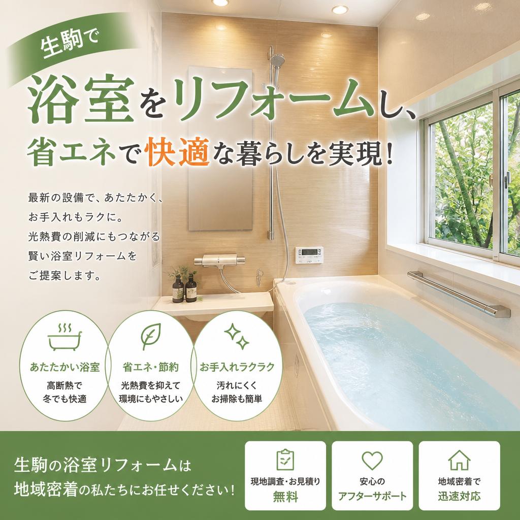 生駒で浴室をリフォームし、省エネで快適な暮らしを実現！