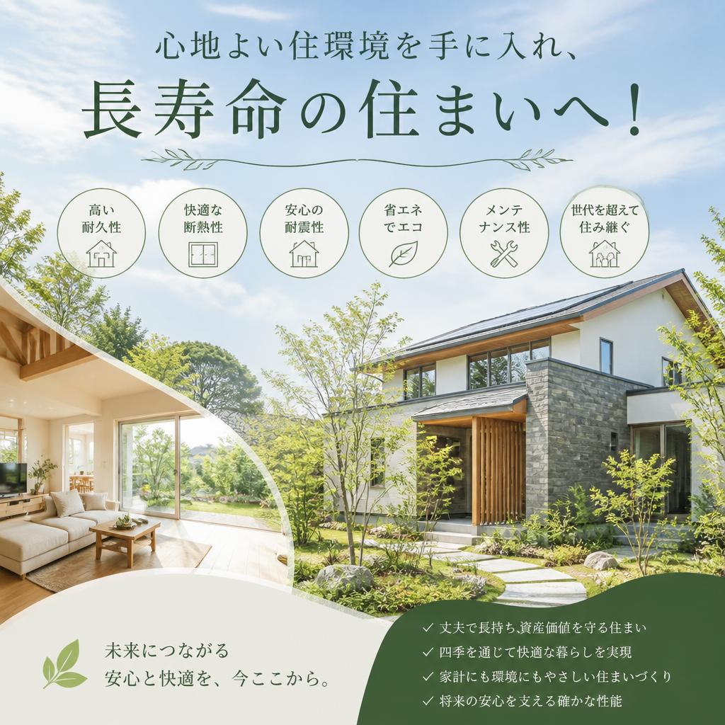 心地よい住環境を手に入れ、長寿命の住まいへ！