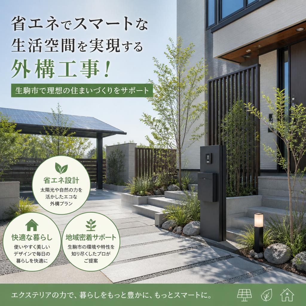 省エネでスマートな生活空間を実現する外構工事！生駒市で理想の住まいづくりをサポート