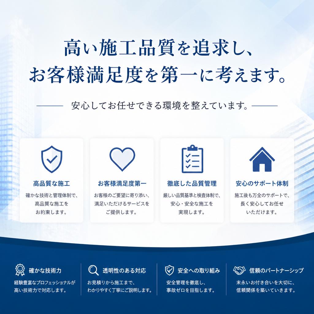 高品質な施工と満足度