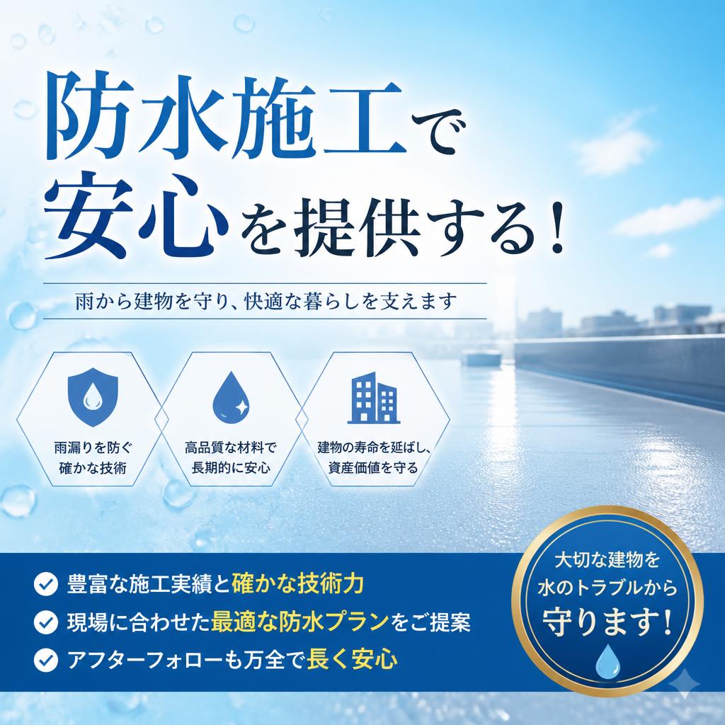 防水施工で安心を提供する！