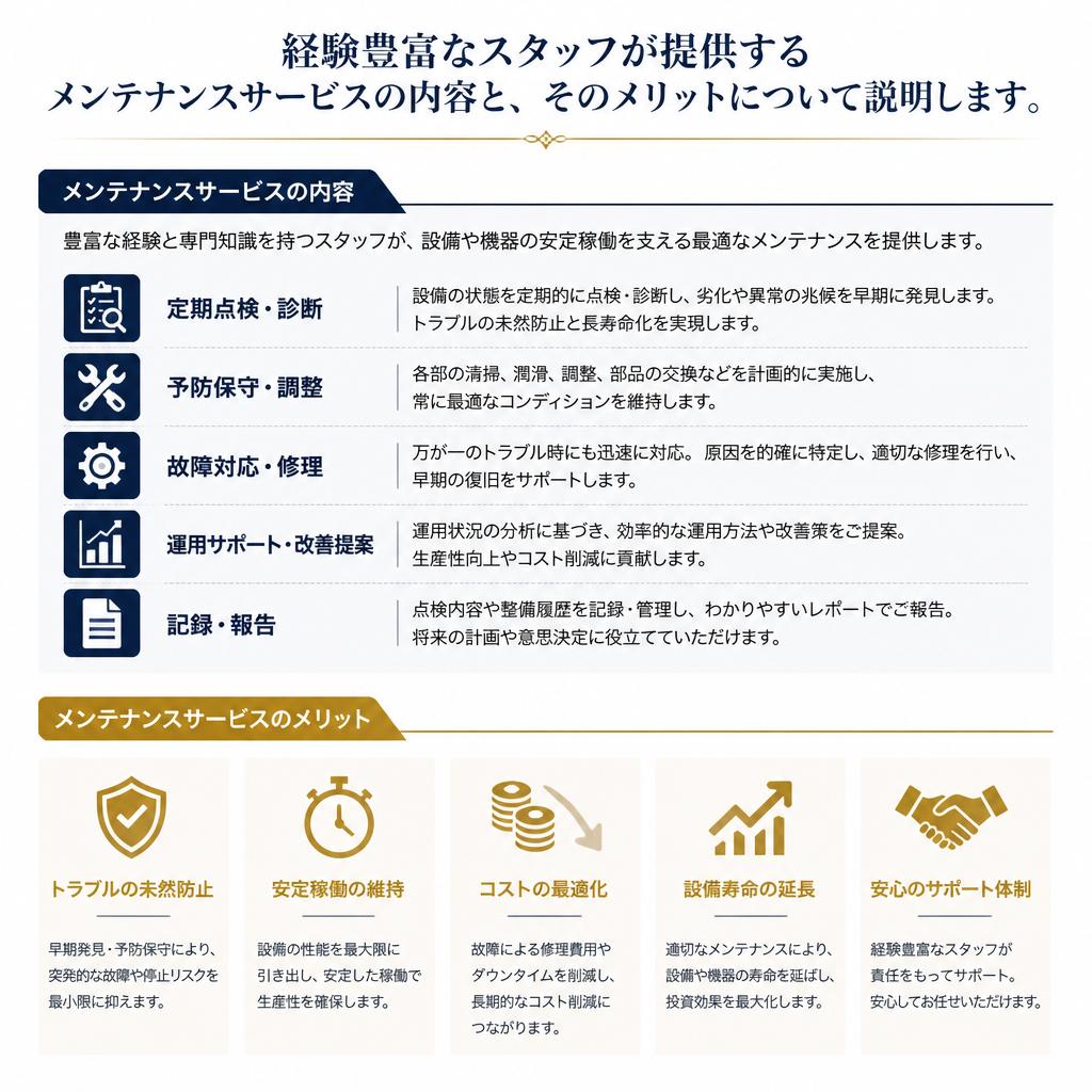 信頼のメンテナンスサービス