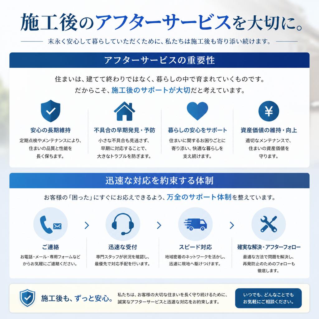 高品質のアフターサービス