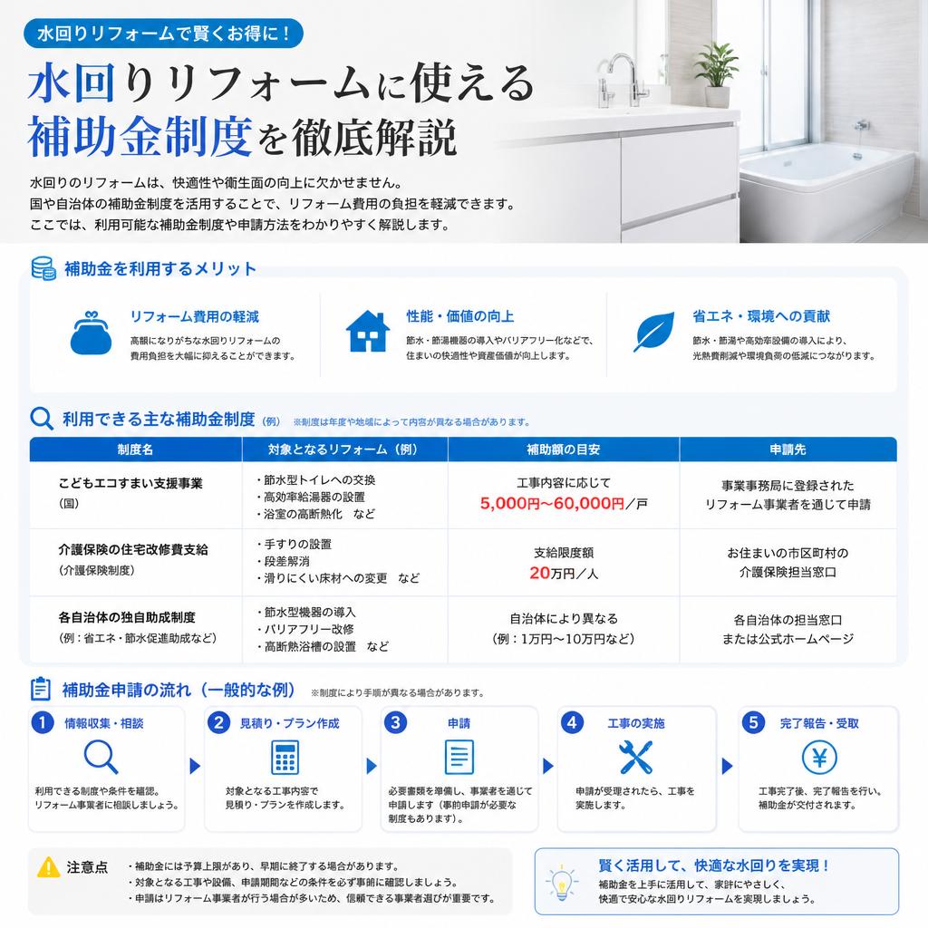 水回りリフォーム時の補助金制度