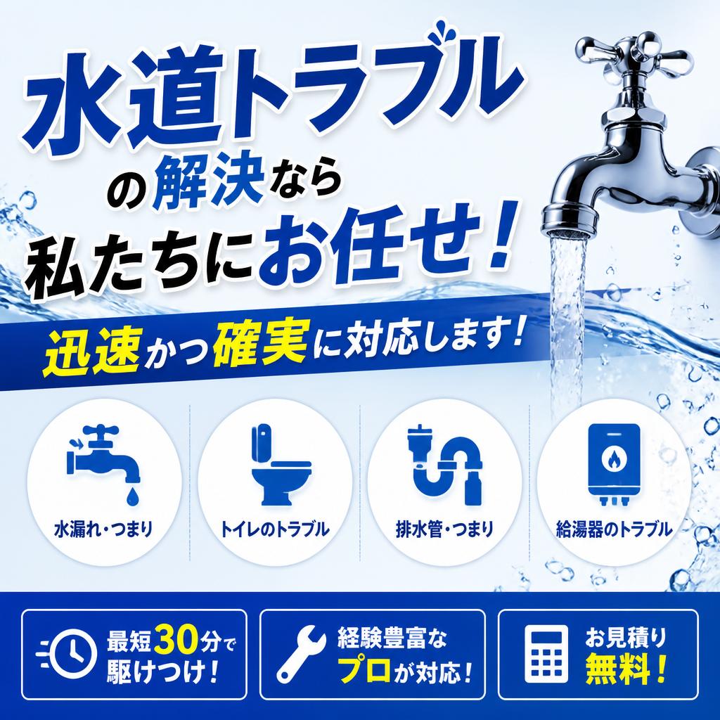水道トラブルの解決なら私たちにお任せ！迅速かつ確実に対応します！