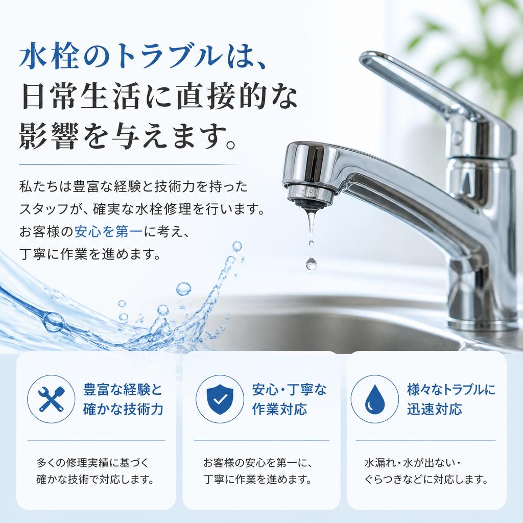 専門技術による水栓修理
