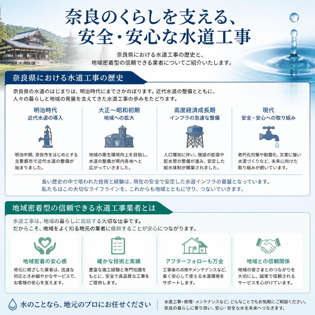 奈良県の水道工事の歴史と信頼の専門業者