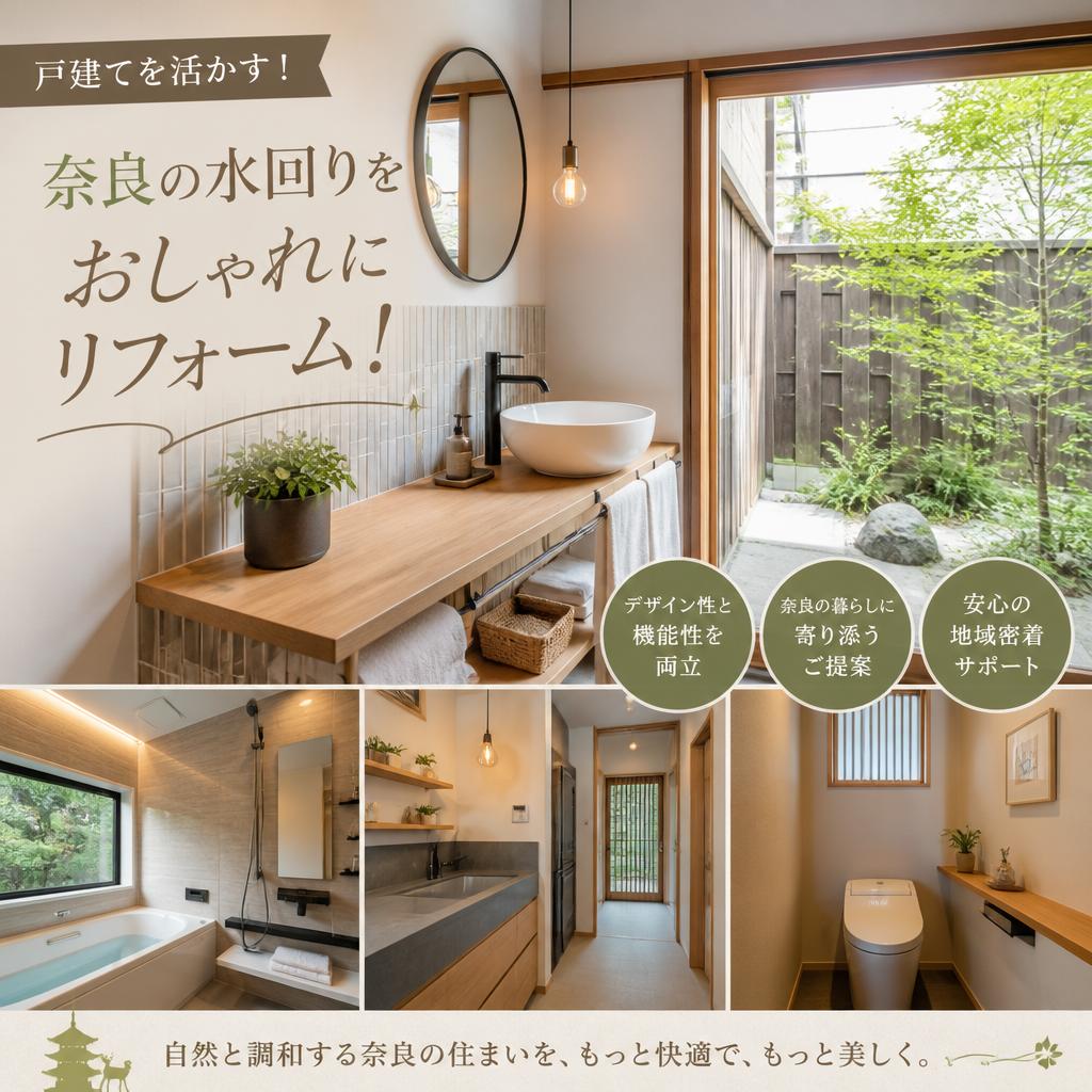 戸建てを活かす！奈良の水回りをおしゃれにリフォーム！