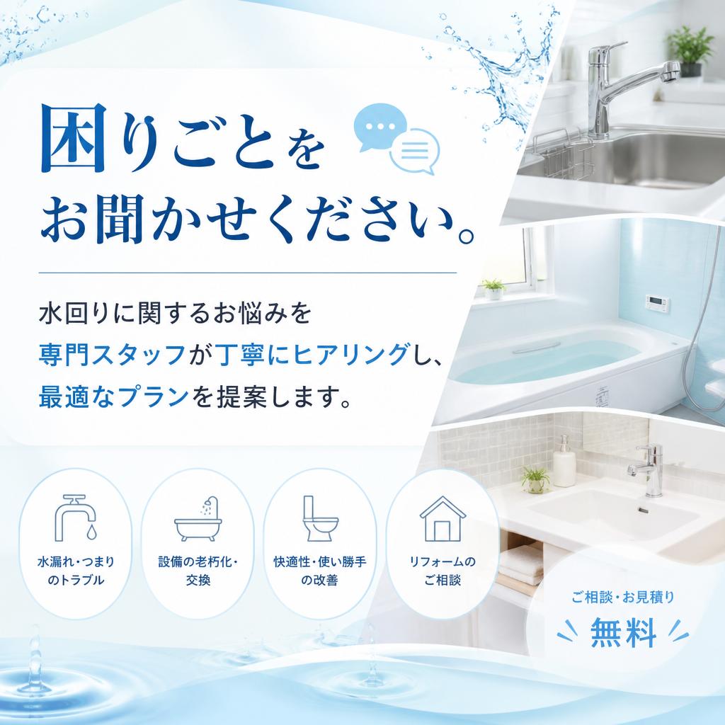 水回り相談はお気軽に！