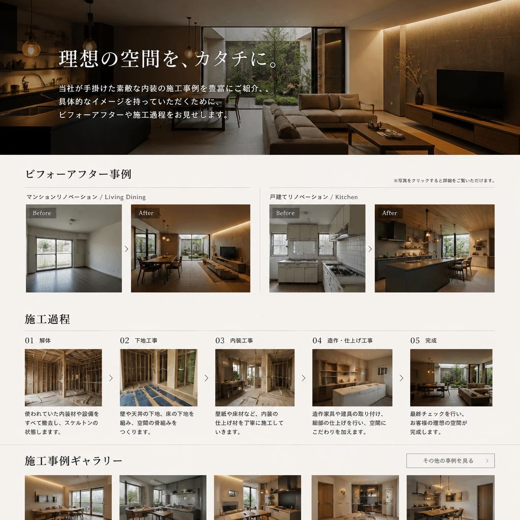 施工実績紹介：実際のおしゃれな内装事例