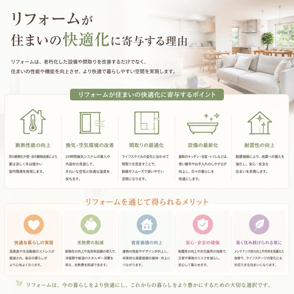 リフォームで実現する快適さ